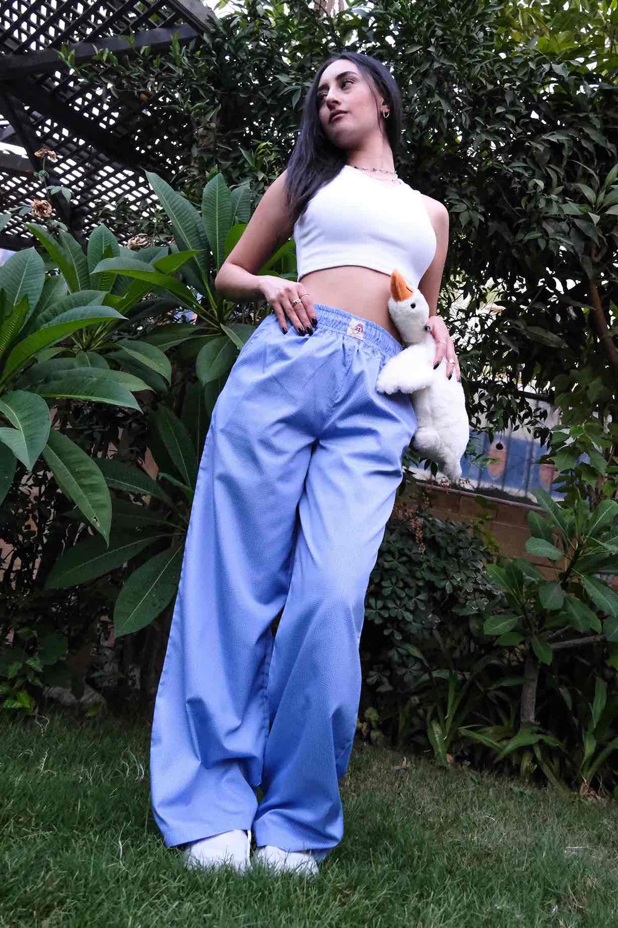 pj pants, but Blue