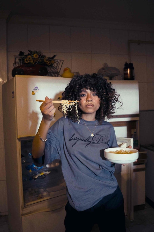 elegantly embroidered, but Charcoal