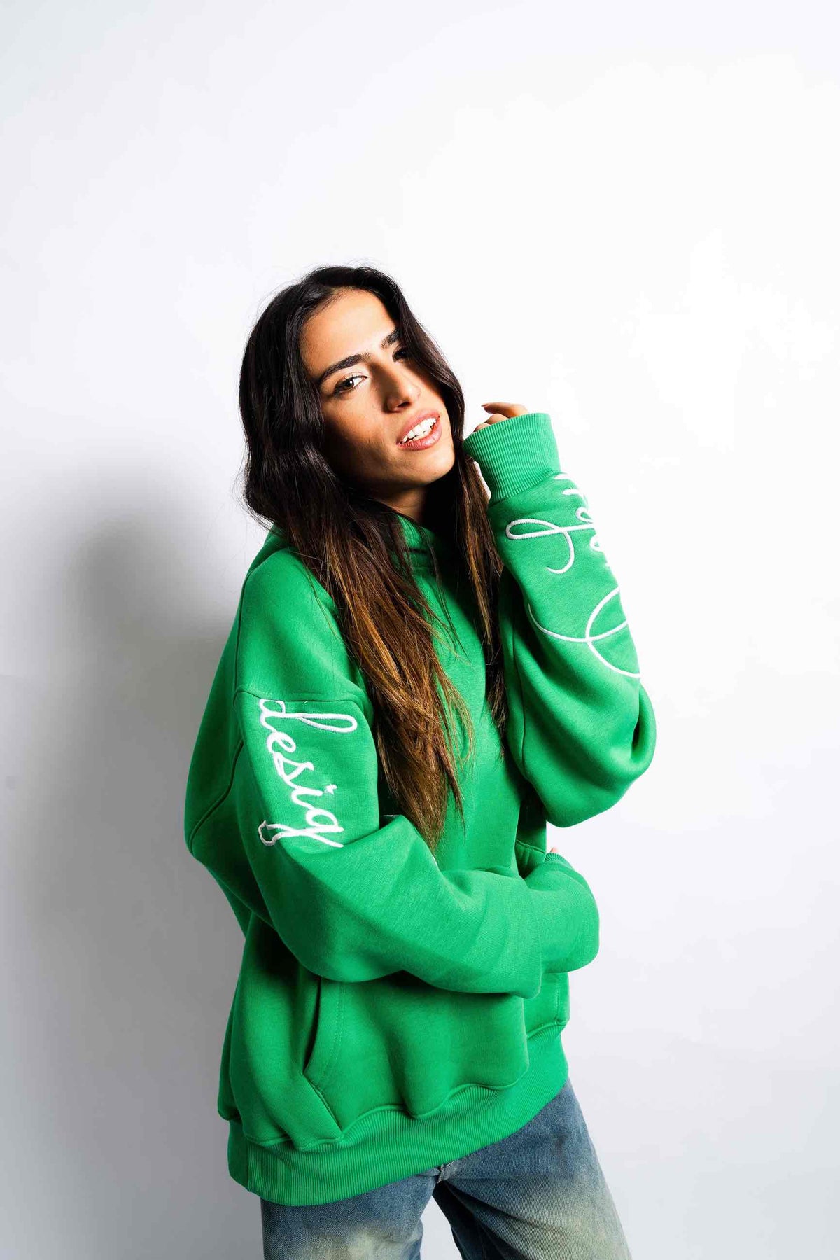 kinda basic, but pretty hoodie in Emerald Green by designedbyDucky