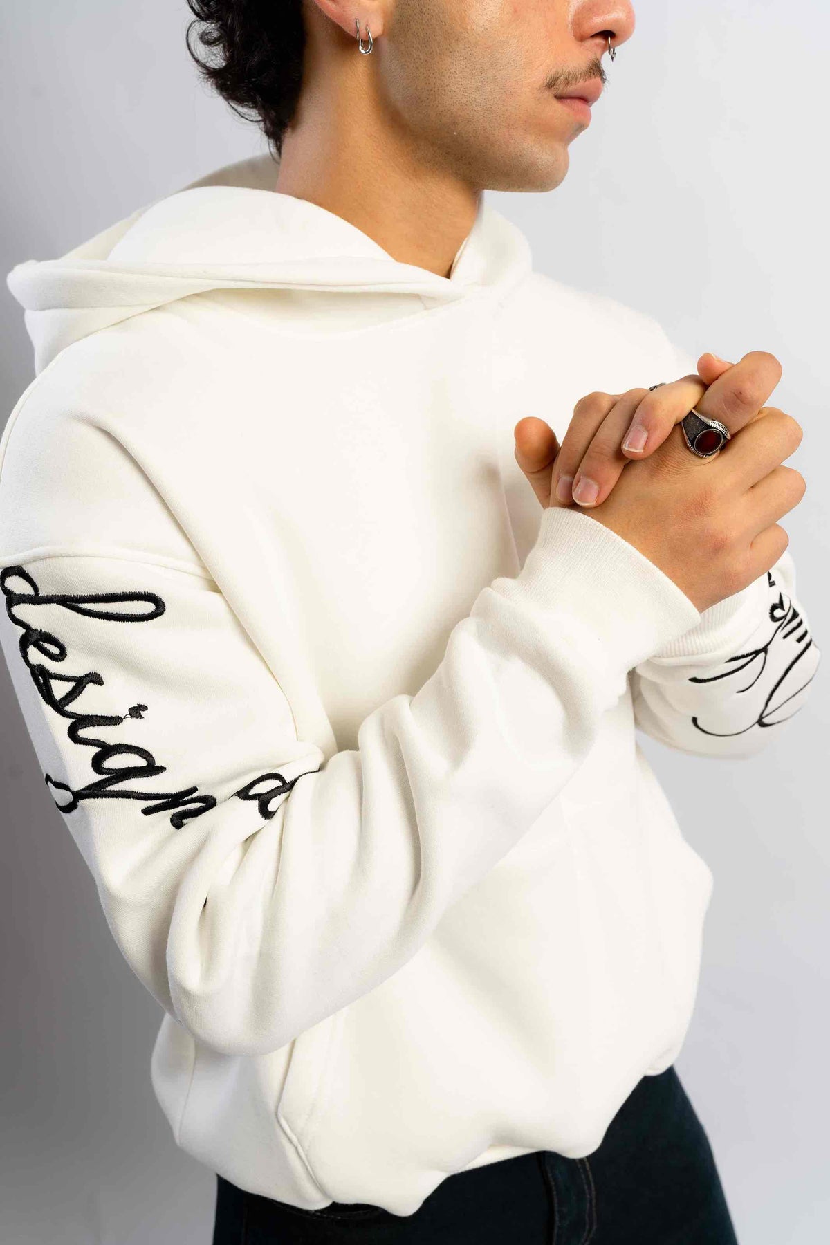 kinda basic, but pretty hoodie in White by designedbyDucky