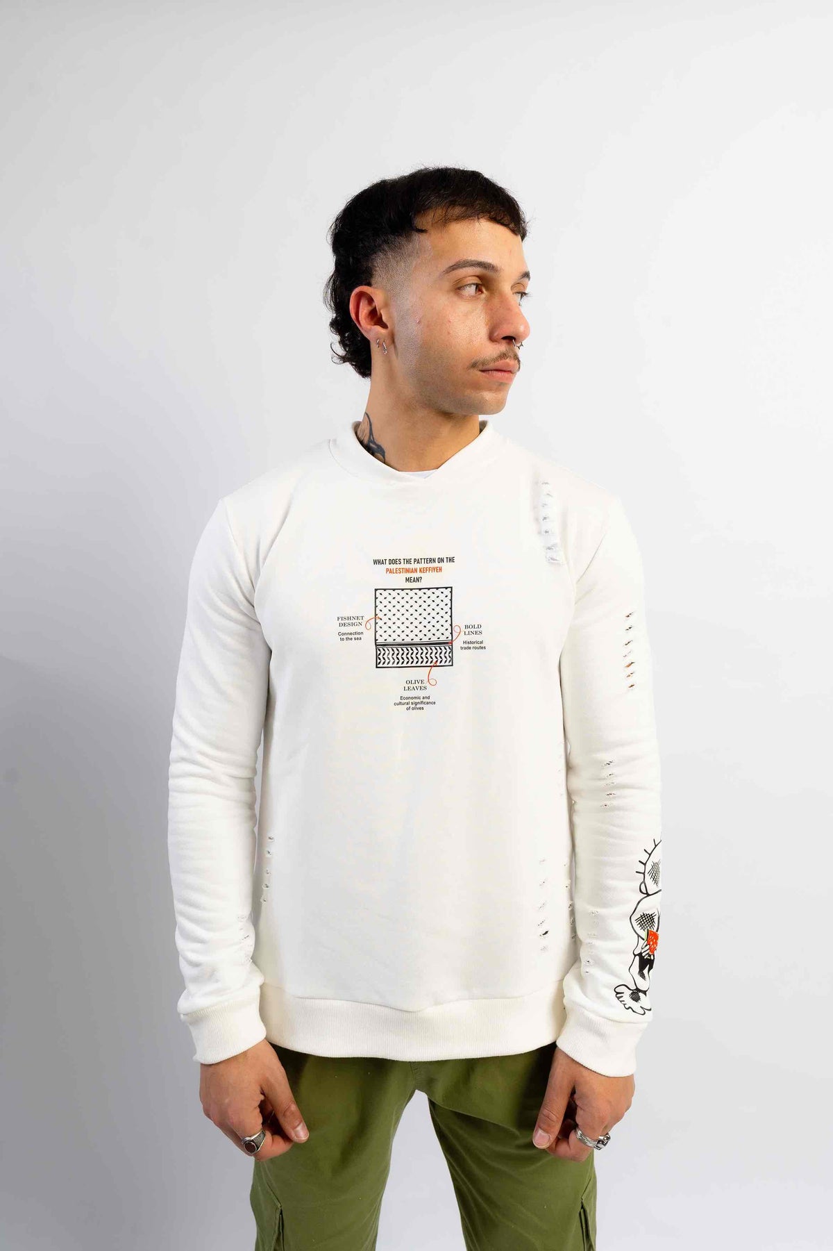 Para Palestina sweatshirt in White by designedbyDucky