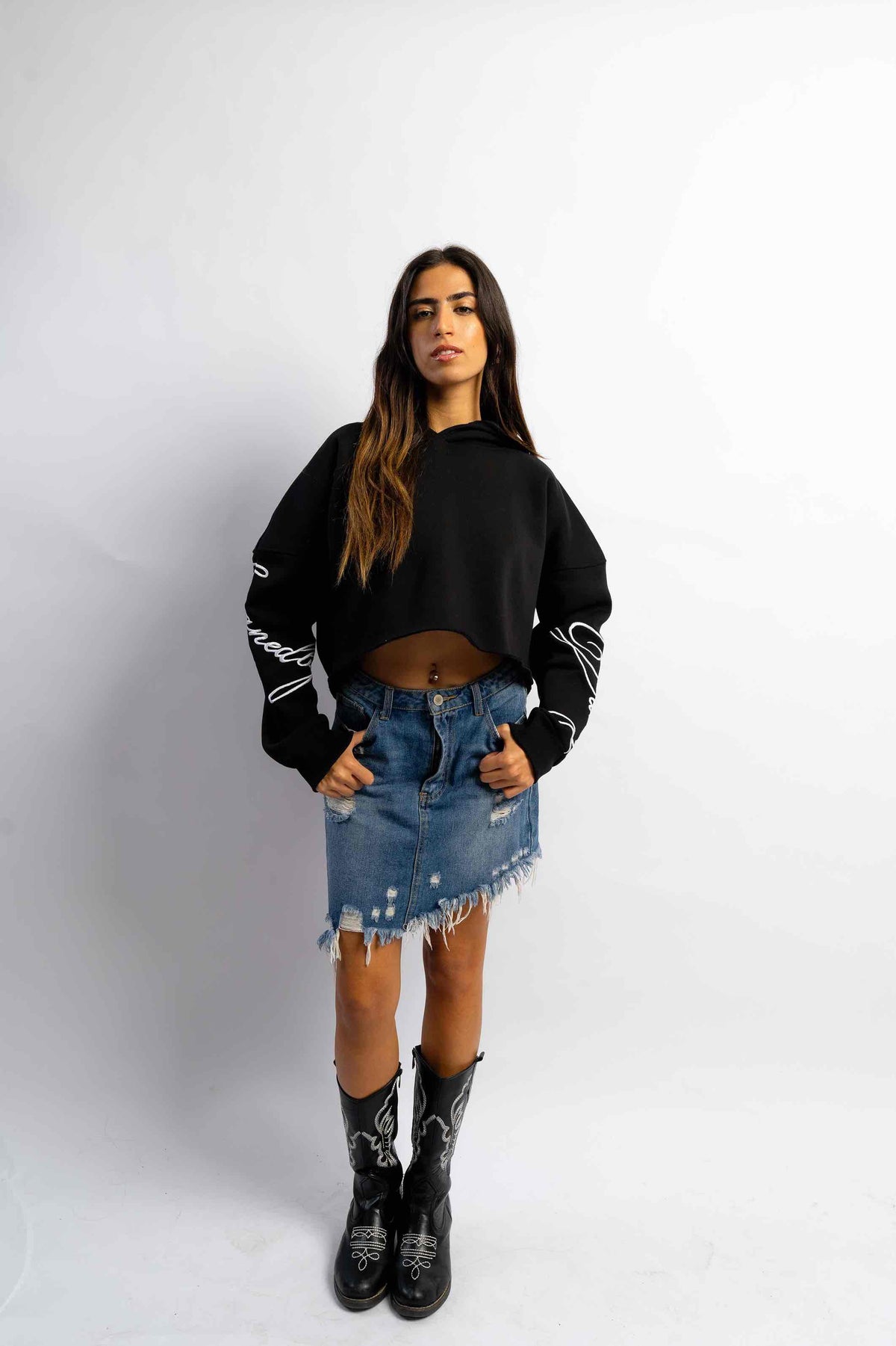kinda basic, but cropped hoodie by designedbyDucky