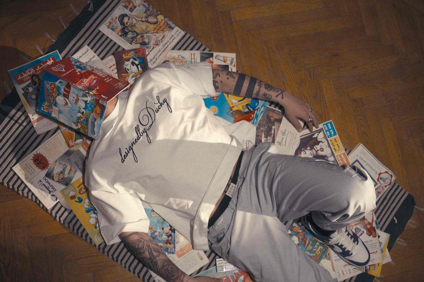 elegantly embroidered, but White